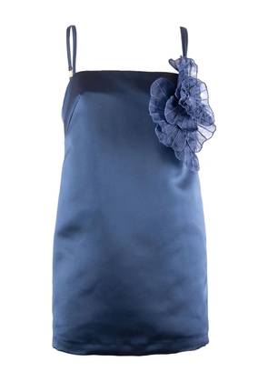 Elisabetta Franchi flower-embellished slip dress - Blue