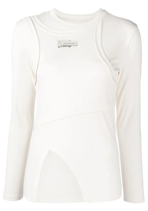 Feng Chen Wang crew-neck fitted jumper - White
