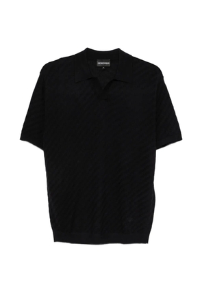 Emporio Armani jacquard polo - Blue