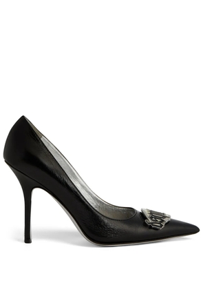 DSQUARED2 100mm logo-plaque leather pumps - Black