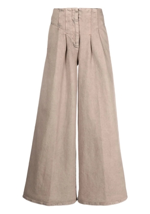 Peserico wide-leg pleated jeans - Neutrals