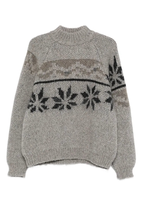 Magliano floral-pattern mock-neck sweater - Grey
