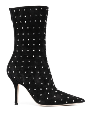 Paris Texas 100mm crystal-embellished pointed boots - Black
