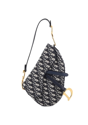 Christian Dior Pre-Owned Saddle Handbag Oblique Canvas Medium shoulder bag - Blue