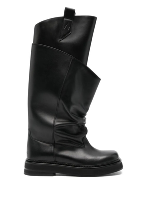 The Attico Robin Passeggiata leather knee-high boots - Black