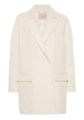 TWINSET lurex coat - Neutrals