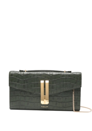 DeMellier Vancouver crocodile-effect clutch bag - Green