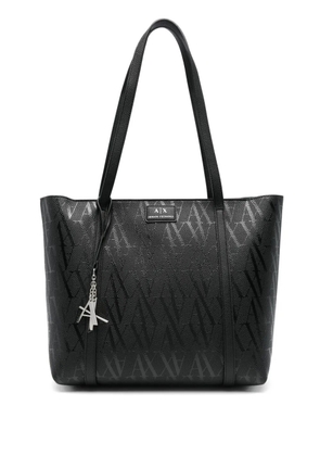 Armani Exchange logo-pattern tote bag - Black