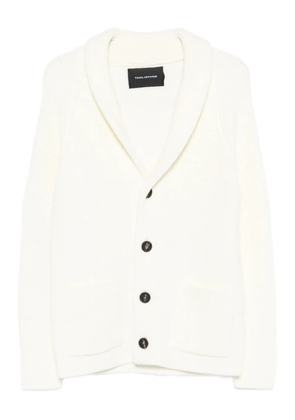 Tagliatore shawl-collar ribbed cardigan - Neutrals