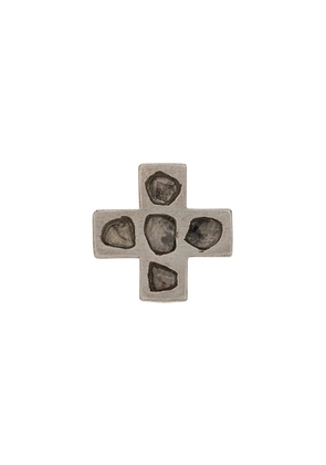 Parts of Four mega pavé diamond plus earring - Silver