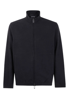 Emporio Armani jacquard zip-up sweatshirt - Black