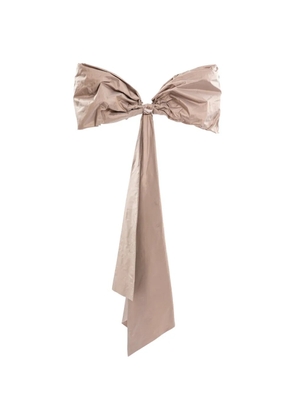 Saiid Kobeisy bow-embellishment cape - Neutrals