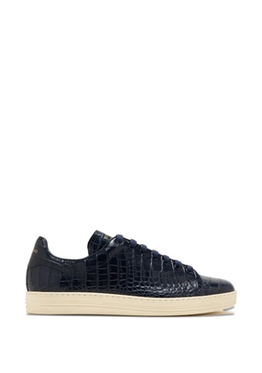 TOM FORD Warwick alligator-print leather sneakers - Blue