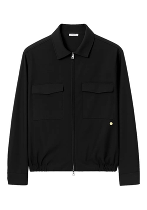 Greyed flap pocket zip jacket - Black
