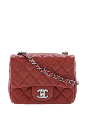CHANEL Pre-Owned 2013-2014 Mini Square Classic Lambskin Single Flap crossbody bag - Red