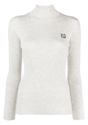 Maison Kitsuné fox-motif high-neck jumper - Grey