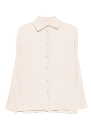 Forte Forte pleated scalloped-collar shirt - Neutrals