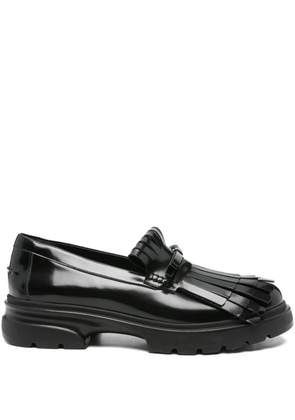 Simone Rocha Low Tracker Fringe leather loafers - Black