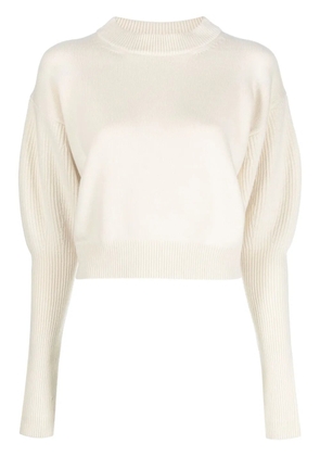 Alexander McQueen cropped wool-cashmere jumper - Neutrals