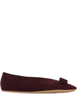 Ferragamo Vara leather ballerina shoes - Red