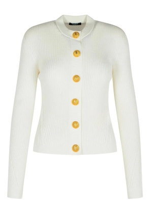 Balmain ribbed button-down cardigan - White