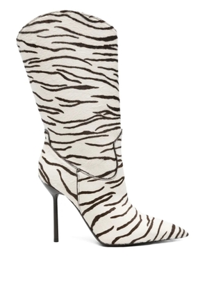 Paris Texas 105mm leather knee-high boots - White