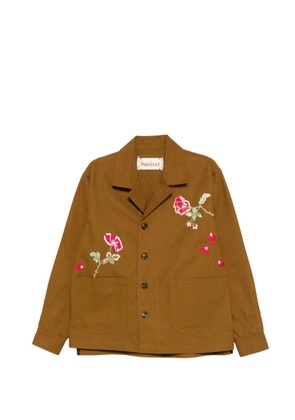 Baziszt Peculia floral-embroidered jacket - Brown