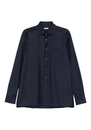 Kiton chest-pocket buttoned shirt - Blue