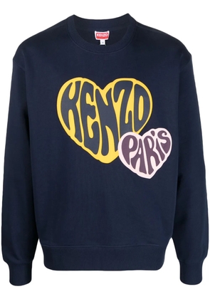 Kenzo logo-print cotton sweatshirt - Blue