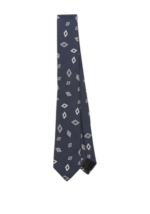 Lardini geometric-pattern silk tie - Blue