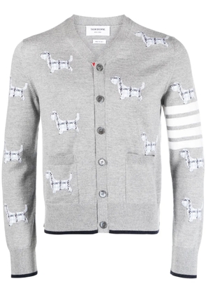 Thom Browne Hector-motif 4-Bar cardigan - Grey