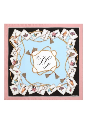 Dolce & Gabbana perfume-print scarf - Blue