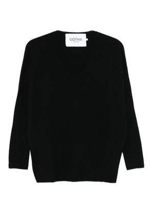 Gotha ribbed v-neck sweater - Black