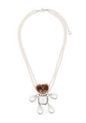 YVMIN teddy-bear embellishment necklace - White