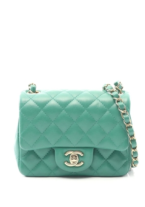 CHANEL Pre-Owned 2021-2026 Mini Square Classic Lambskin Single Flap crossbody bag - Green