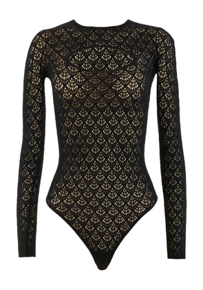 Wolford net-pattern long-sleeve bodysuit - Black