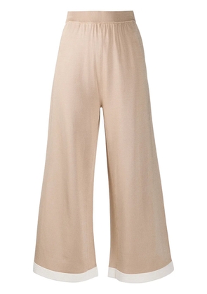 Boutique Moschino cropped wide leg trousers - Neutrals