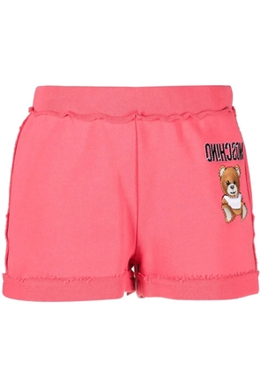 Moschino logo-embroidered jersey shorts - Pink