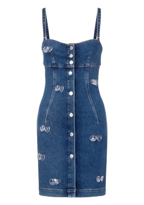 MOSCHINO JEANS appliquéd denim minidress - Blue