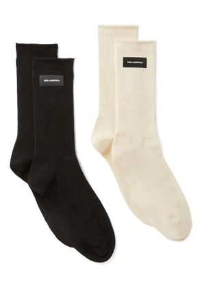 Karl Lagerfeld K/Essential logo socks (pack of two) - Neutrals