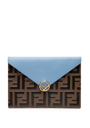 Fendi Pre-Owned 2010-2025 Zucca Embossed Leather Envelope clutch bag - Blue