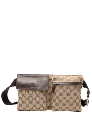 Gucci Pre-Owned 2000-2015 GG Canvas Double Pocket belt bag - Brown