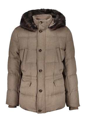 Moorer hooded-neck padded jacket - Neutrals