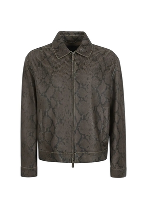 Emporio Armani zip-fastening patterned jacket - Brown