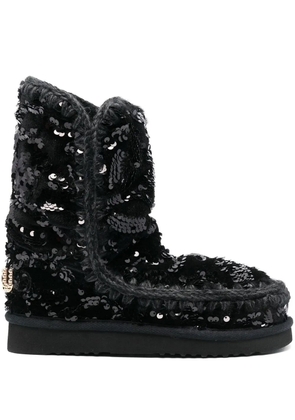Mou Eskimo sequin-embellished boots - Black