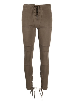 ENTIRE STUDIOS tie-fastening panelled leggings - Brown