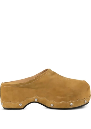 Sartore scalloped suede clogs - Yellow