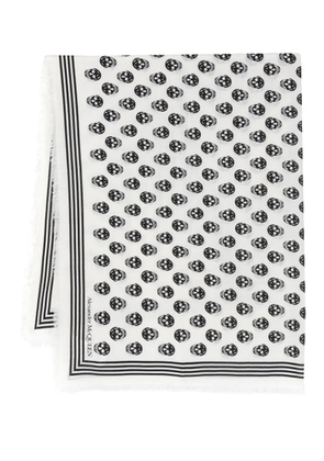 Alexander McQueen skull-print scarf - Neutrals