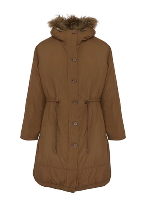 Yves Salomon lambshearling-trimmed parka coat - Brown