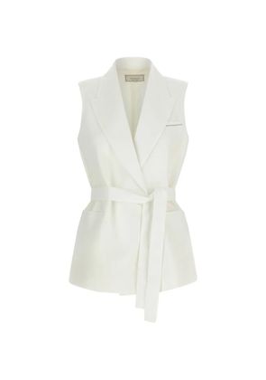 Peserico belted gilet - White